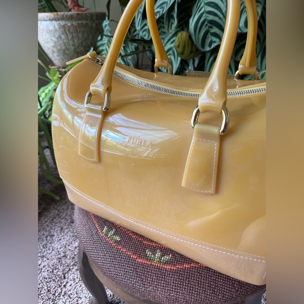 Furla Glossy Yellow Satchel - Picture 6 of 11
